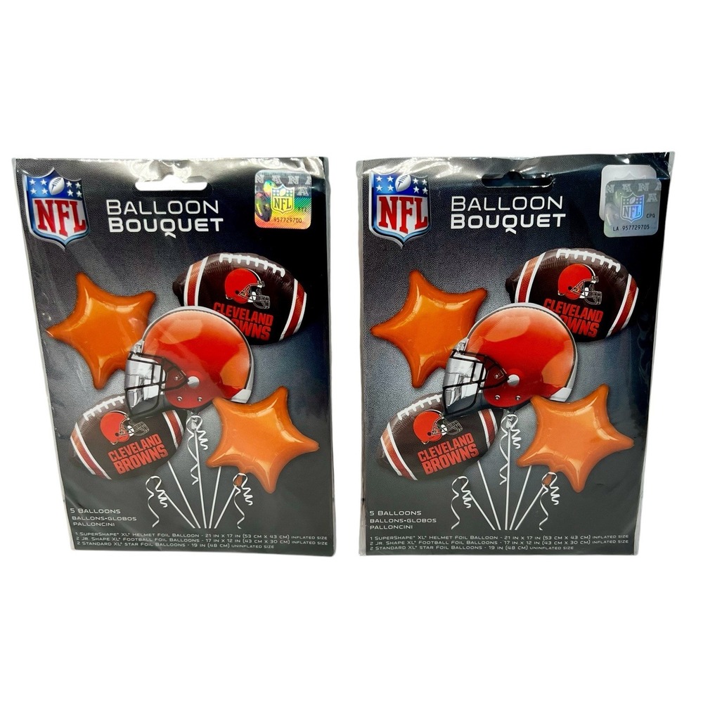 2 Cleveland Browns NFL Anagram Balloon Bouquet B-Day Party Decoration Football